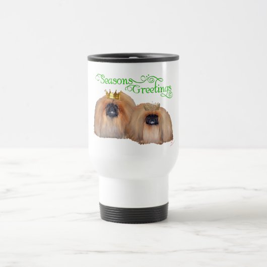 Pekingese Kerstmis Reisbeker (Center)