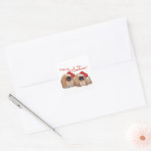 Pekingese Kerstmis Vierkante Sticker (Envelop)