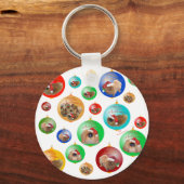 Pekingese Kerstornamenten Sleutelhanger (Voorkant)