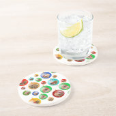 Pekingese Kerstornamenten Zandsteen Onderzetter (Zijkant)