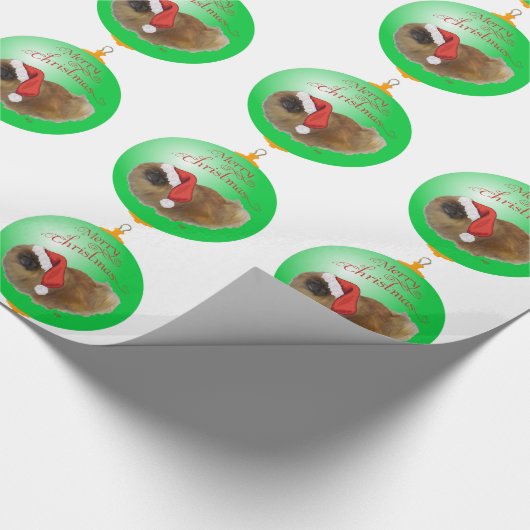 Pekingese kerstversiering cadeaupapier (Hoek)