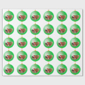 Pekingese kerstversiering cadeaupapier (Vlak)