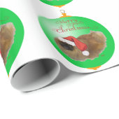 Pekingese kerstversiering cadeaupapier (Rol Hoek)