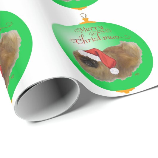 Pekingese kerstversiering cadeaupapier (Rol Hoek)