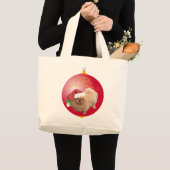 Pekingese kerstversiering grote tote bag (Voorkant (product))