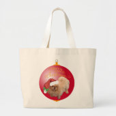 Pekingese kerstversiering grote tote bag (Voorkant)