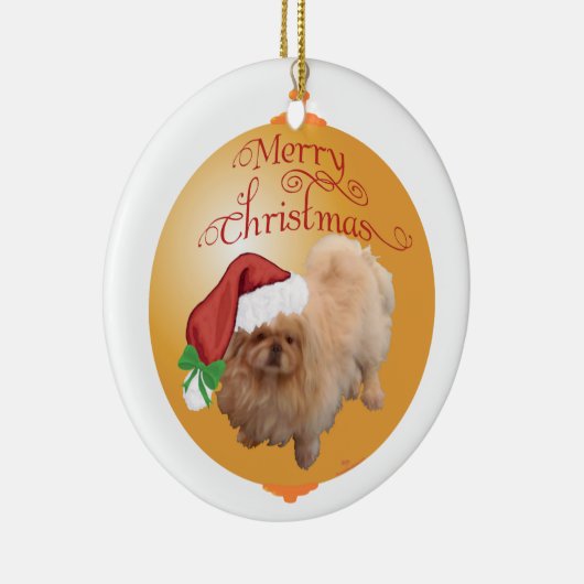 Pekingese kerstversiering keramisch ornament (Rechts)