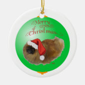 Pekingese kerstversiering keramisch ornament (Voorkant)