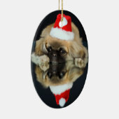 Pekingese-kerstversiering Keramisch Ornament (Rechts)