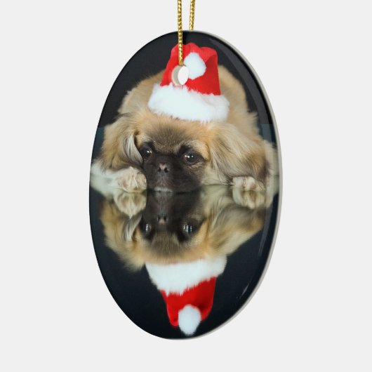 Pekingese-kerstversiering Keramisch Ornament (Links)
