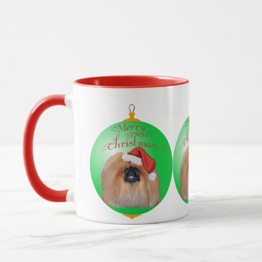 Pekingese kerstversiering mok (Links)