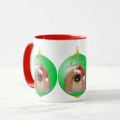 Pekingese kerstversiering mok (Voorkant links)