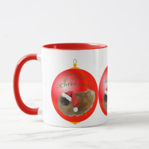 Pekingese kerstversiering mok