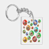 Pekingese Kerstversiering Sleutelhanger (Voorkant Links)