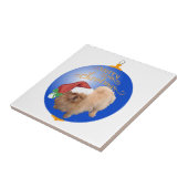 Pekingese kerstversiering tegeltje (Zijkant)