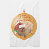 Pekingese kerstversiering theedoek (Verticaal)