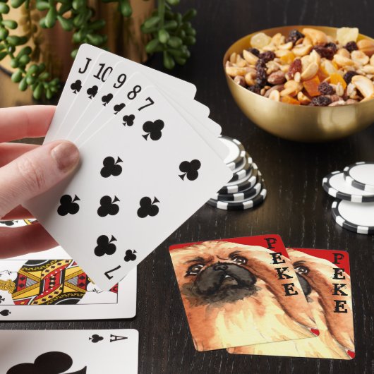 Pekingese kleurenblok afspeelkaarten pokerkaarten (Insitu)