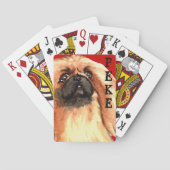Pekingese kleurenblok afspeelkaarten pokerkaarten (Achterkant)