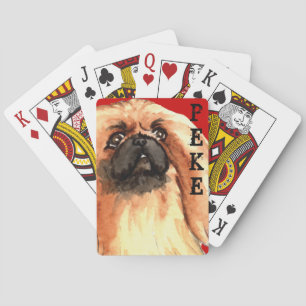 Pekingese kleurenblok afspeelkaarten pokerkaarten