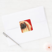 Pekingese kleurenblok vierkante sticker (Envelop)