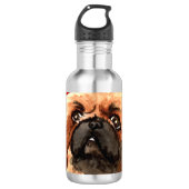 Pekingese kleurenblok waterfles  (Voorkant)