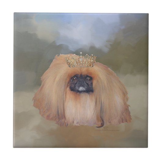 Pekingese Koninklijk Tegeltje (Voorkant)