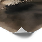 Pekingese Loungen in een zijden gewaad Inkttekenin Poster (Hoek)