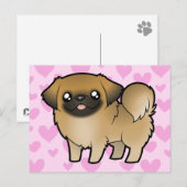 Pekingese Love (puppy cut) Briefkaart (Voorkant / Achterkant)