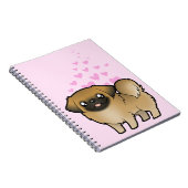 Pekingese Love (puppy cut) Notitieboek (Rechterzijde)