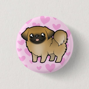 Pekingese Love (puppy cut) Ronde Button 3,2 Cm