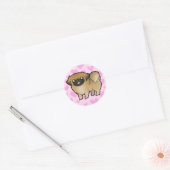 Pekingese Love (puppy cut) Ronde Sticker (Envelop)