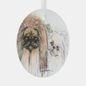 Pekingese Lovers van Hevener Glas Ornament (Voorkant Rechts)