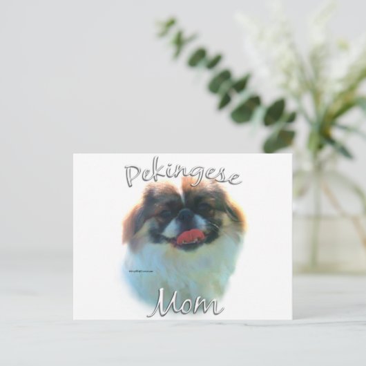 Pekingese mama 2 briefkaart (Staand voorkant)