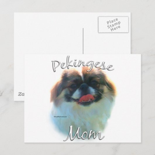 Pekingese mama 2 briefkaart (Voorkant / Achterkant)