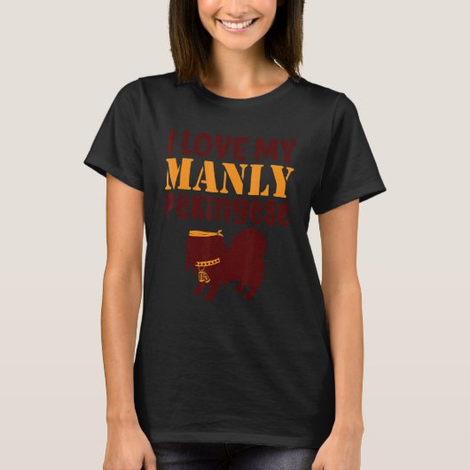 Pekingese Manly Canine Pet Boy Dog T-shirt (Voorkant)