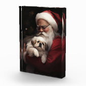 Pekingese met Sinterklaas Feestelijke Kerstmis Fotoblokken (Rechts)