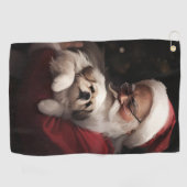 Pekingese met Sinterklaas Feestelijke Kerstmis Golfhanddoek (Horizontaal)