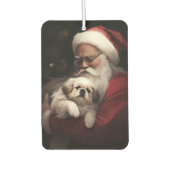Pekingese met Sinterklaas Feestelijke Kerstmis Luchtverfrisser (Voorkant)