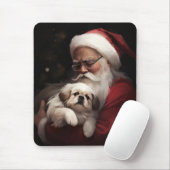 Pekingese met Sinterklaas Feestelijke Kerstmis Muismat (Met muis)