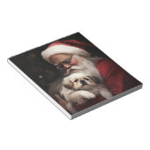 Pekingese met Sinterklaas Feestelijke Kerstmis Notitieblok (Schuin)