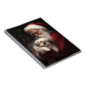 Pekingese met Sinterklaas Feestelijke Kerstmis Notitieboek (Rechterzijde)