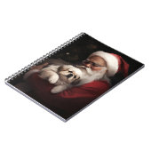 Pekingese met Sinterklaas Feestelijke Kerstmis Notitieboek (Linkerzijde)