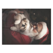 Pekingese met Sinterklaas Feestelijke Kerstmis Tafelkleed (Voorkant (Horizontaal))