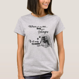 Pekingese moderne kunst schattige hondenras slogan t-shirt