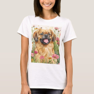 Pekingese Moeder Thee – Aquarel T-shirt