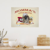 Pekingese Momma's Posters met kleine helper (Keuken)