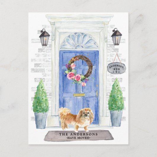 Pekingese Moving Announcement Briefkaart (Voorkant)