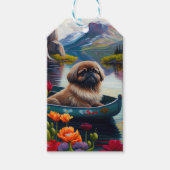 Pekingese op een peddel: een Schilderachtig avontu Cadeaulabel (Voorkant)