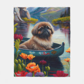 Pekingese op een peddel: een Schilderachtig avontu Fleece Deken (Voorkant)