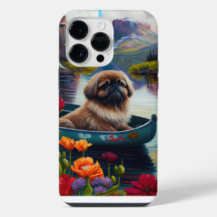 Pekingese op een peddel: een Schilderachtig avontu iPhone 14 Pro Max Hoesje